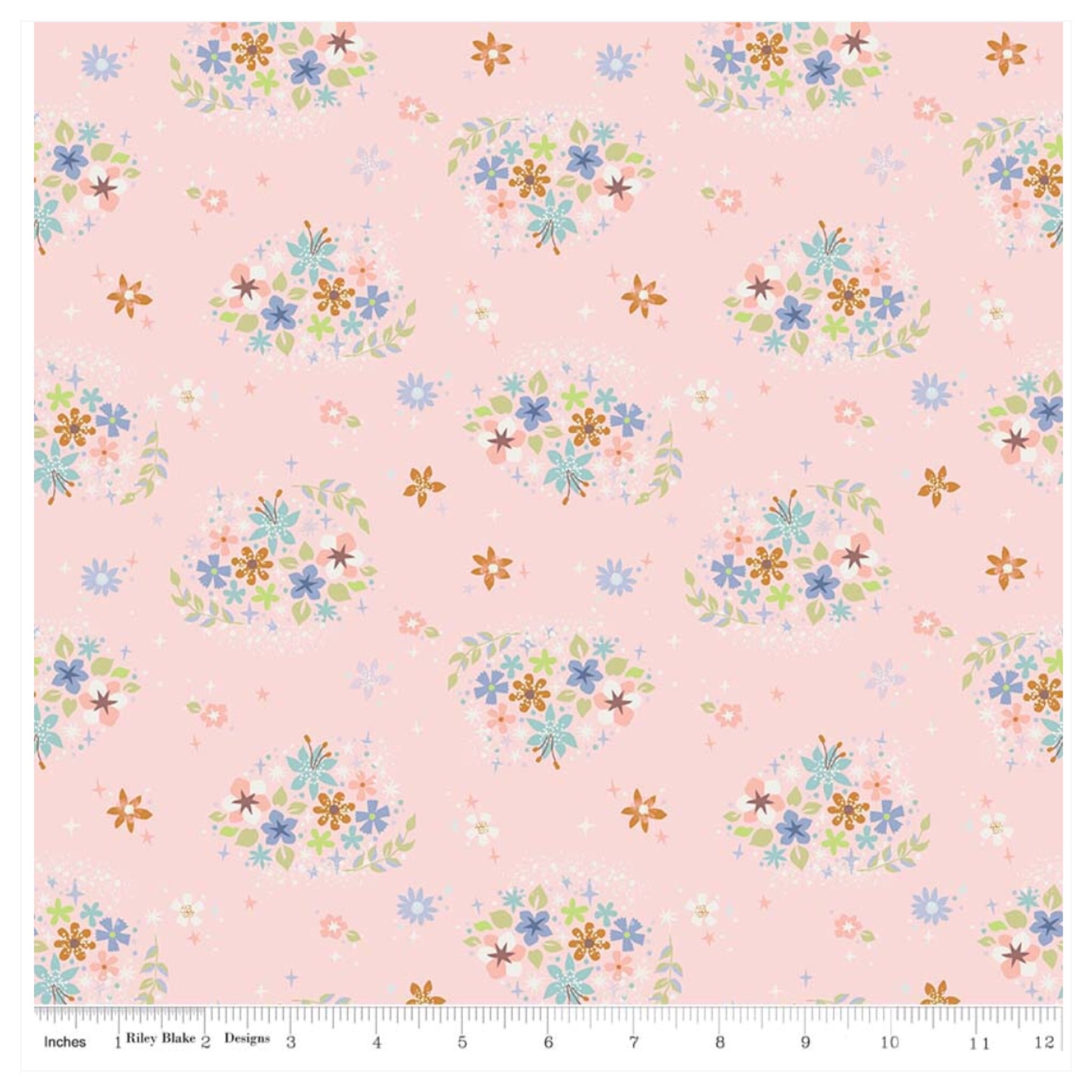 Neverland Star Flower in Pink By Riley Blake - 100% Cotton Fabric - Rosie's Craft Shop Ltd