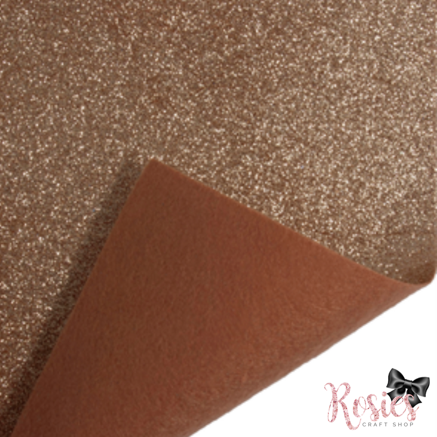 Rose Gold Fine Glitter Acrylic Felt Fabric - Rosie's Craft Shop Ltd