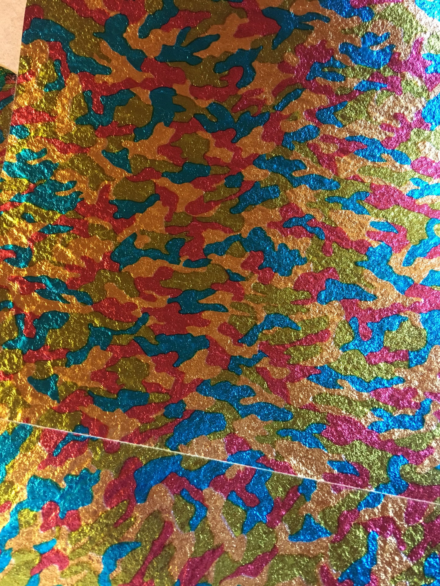 Multicoloured Camo Effect Metallic Felt