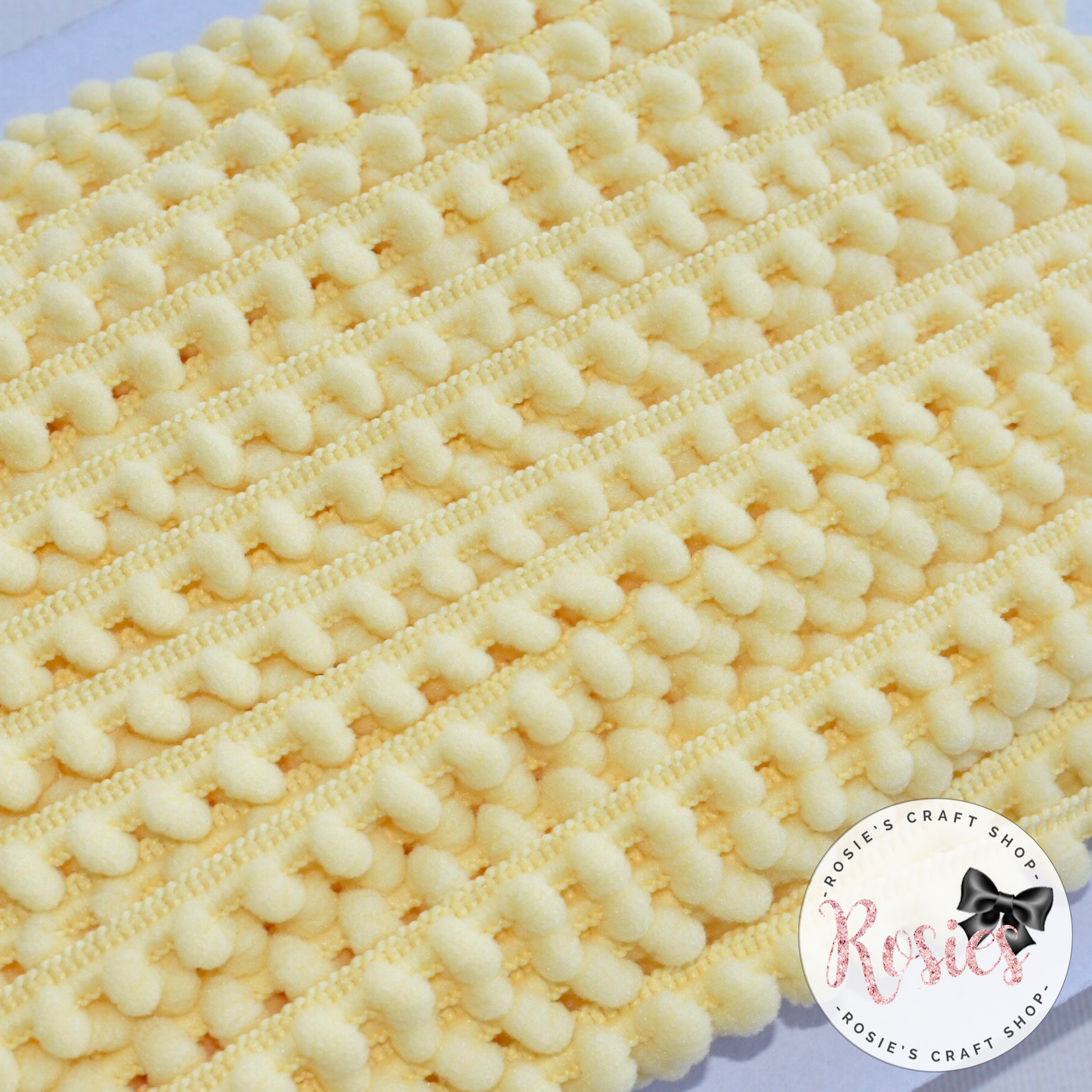 Lemon Mini Pom Pom Trim - Rosie's Craft Shop Ltd
