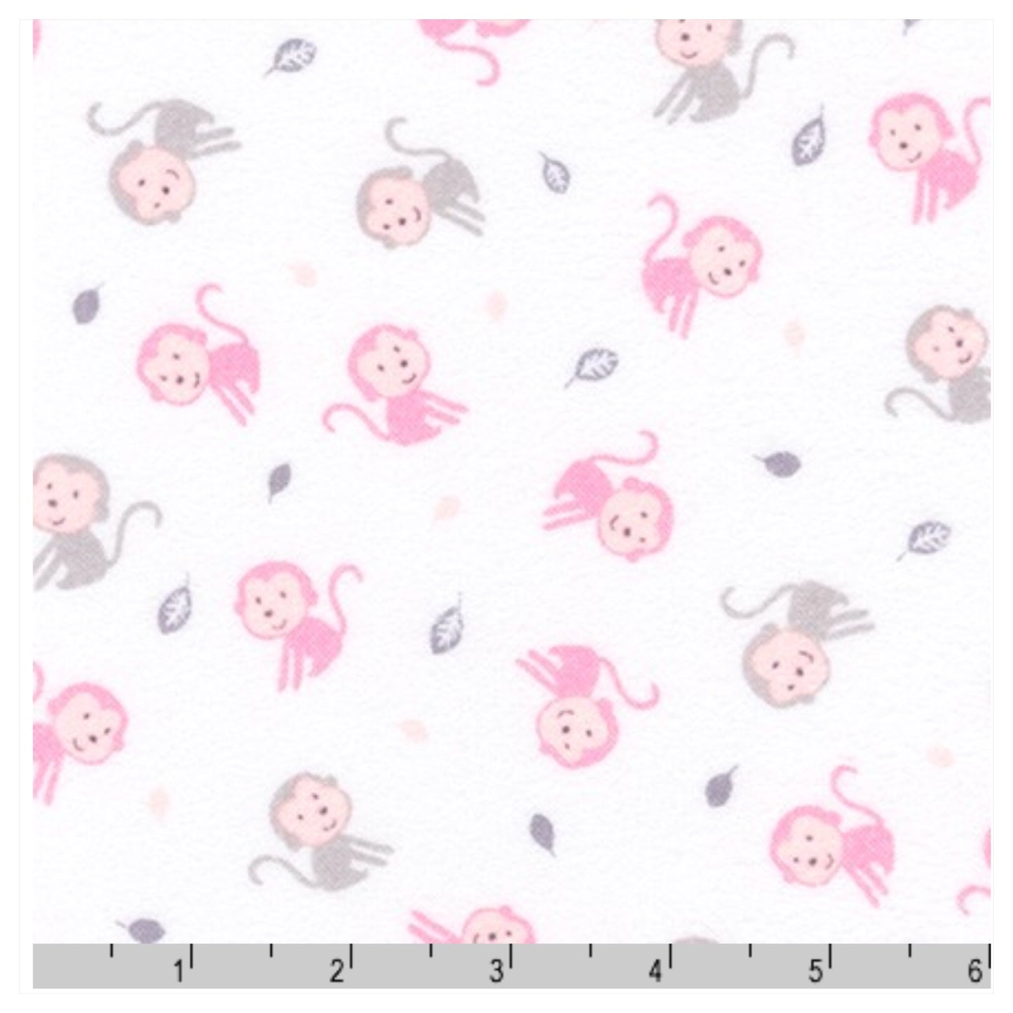 White Monkey - Monkey Hangout By Robert Kaufman - 100% Cotton Flannel Fabric - Rosie's Craft Shop Ltd