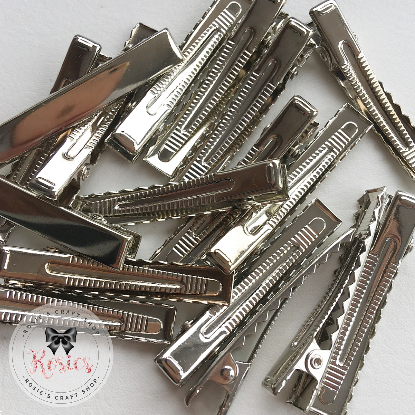 Silver Alligator Hair Clips With Teeth - Rosie's Craft Shop Ltd