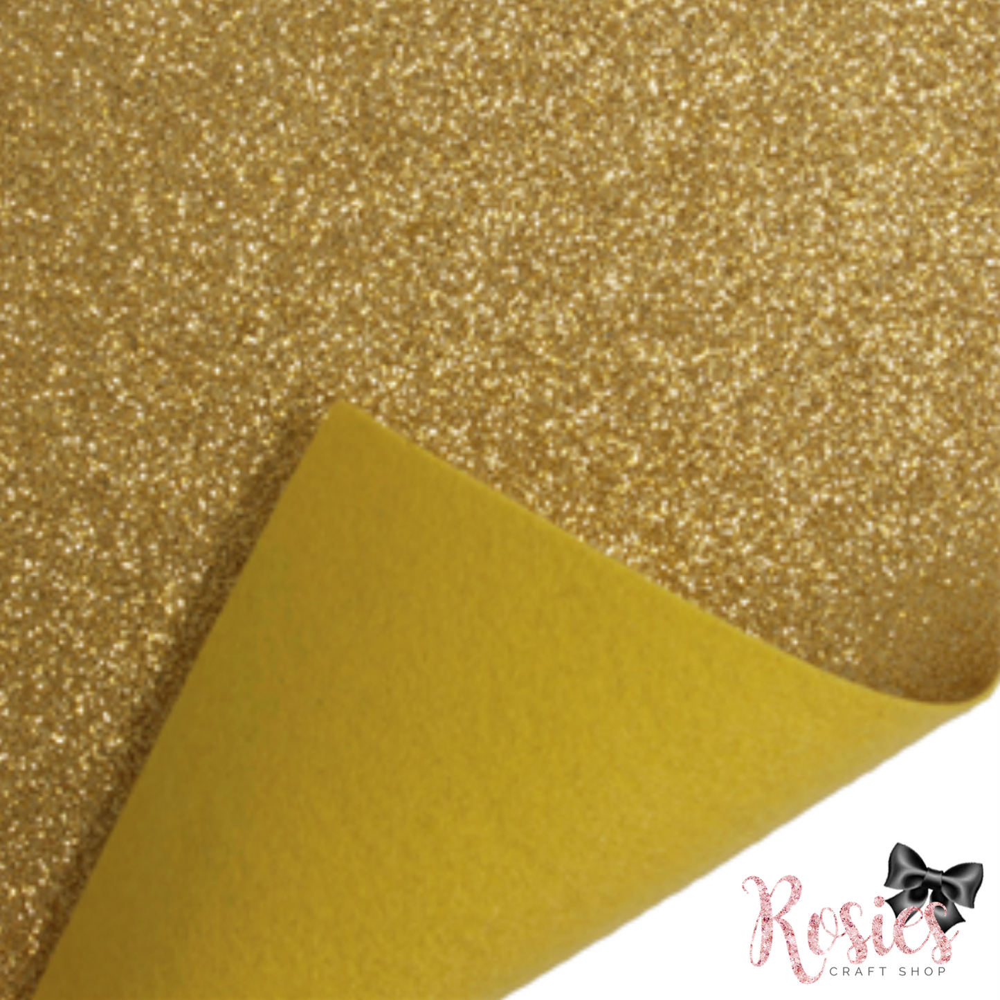 Gold Fine Glitter Acrylic Felt Fabric - Rosie's Craft Shop Ltd