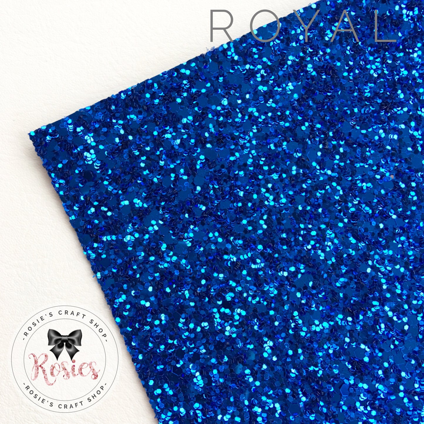 Royal Blue Luxury Chunky Glitter Fabric - Classic Collection - Rosie's Craft Shop Ltd