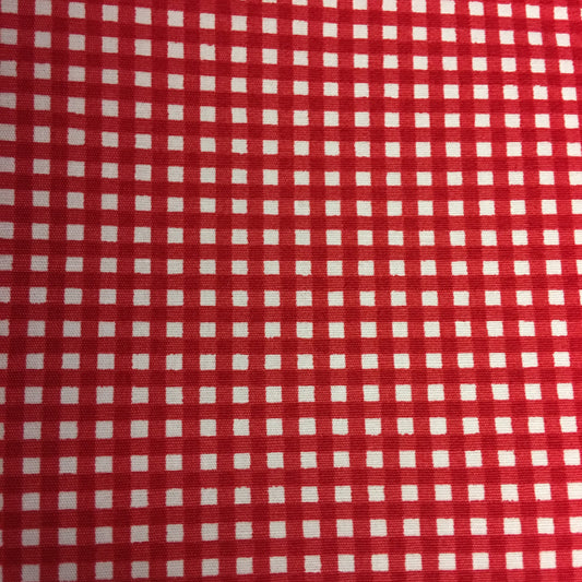 Red & White Gingham 100% Cotton Fabric - Rosie's Craft Shop Ltd
