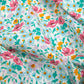 REMNANT 94xm x 110cm Pink & Green Flowers Riviera Wildflower Poppy - Riviera Collection - Liberty Cotton Fabric ✂️