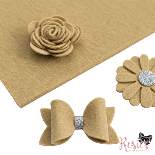 Champagne Wool Blend Felt | Soft Craft Felt | Bows, Sewing, Appliqué & Die Cutting