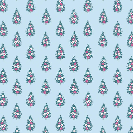 Blue Woodland Pine - A Woodland Christmas - Liberty Cotton Fabric ✂️ £10 pm *SALE*