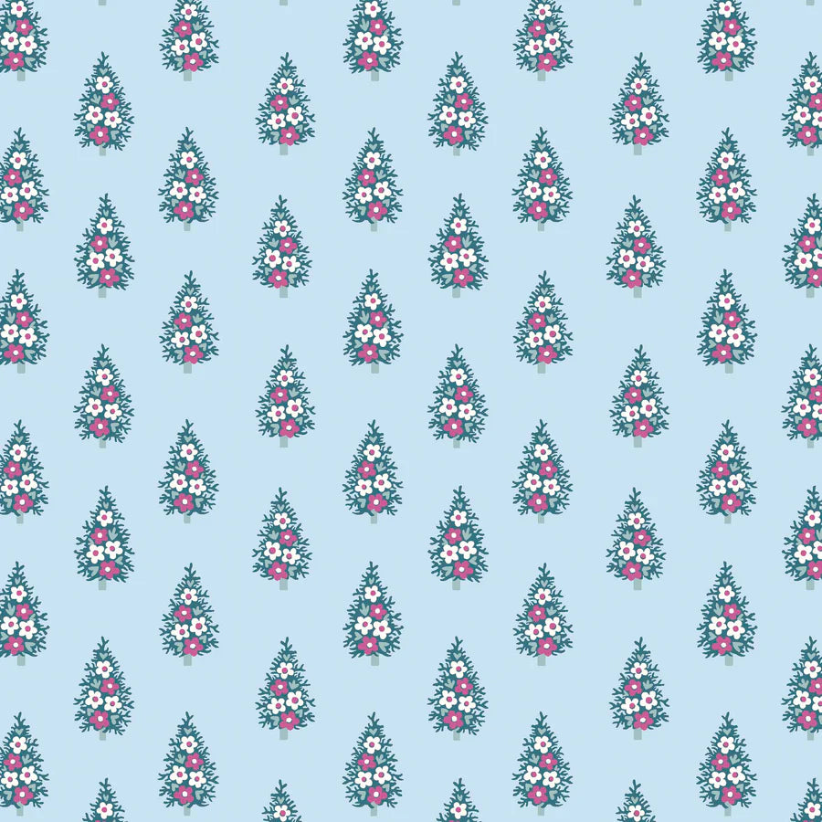 Blue Woodland Pine - A Woodland Christmas - Liberty Cotton Fabric ✂️ £10 pm *SALE*