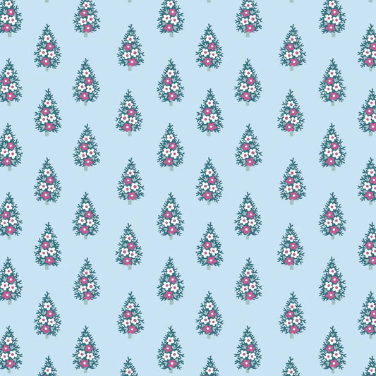 Blue Woodland Pine - A Woodland Christmas - Liberty Cotton Fabric ✂️ £10 pm *SALE*
