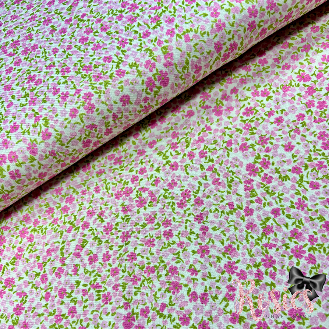Baby Pink Floral Laguna Jersey Fabric by Robert Kaufman | Stretch Knit | 150cm Wide | £16 pm | £16 pm
