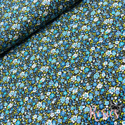Blueberry Floral Laguna Jersey Fabric by Robert Kaufman | Stretch Knit | 150cm Wide | £16 pm