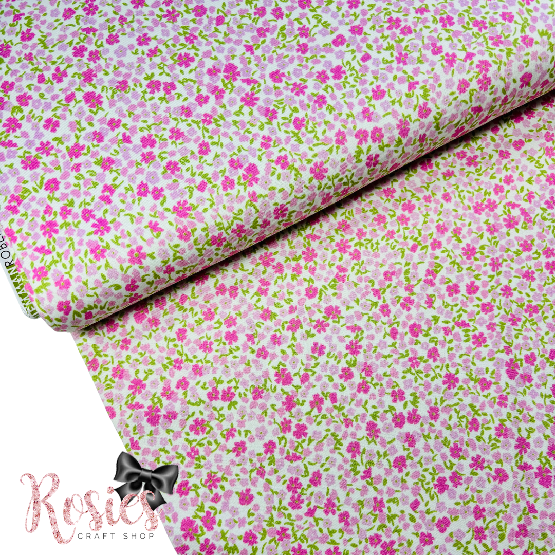 Baby Pink Floral Laguna Jersey Fabric by Robert Kaufman | Stretch Knit | 150cm Wide | £16 pm | £16 pm