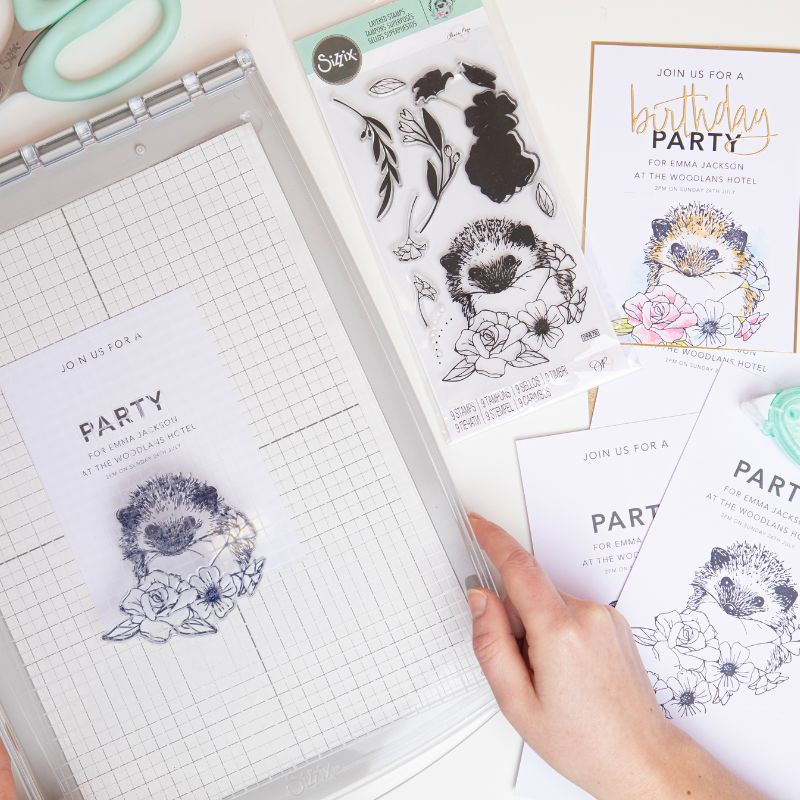 Sizzix Floral Woodland Hedgehog Layered Clear Stamps Set 9pk - 665906 ✂️ *SALE*