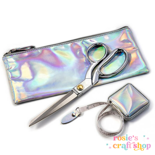 Klasse Premium Scissors & Tape Measure Gift Set in Iridescent Silver for Dressmaking ✂️