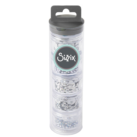 Sizzix Sequins and Beads in Silver 5 pack - 663813 ✂️