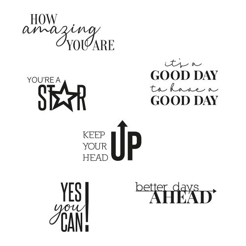 Sizzix Positive Sayings Stamps Set 6pk - 665832