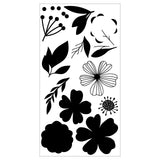 Sizzix Summer Blossoms Flowers Floral Layered Clear Stamps Set 13pk - 665908
