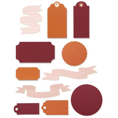 Sizzix Thinlits Die Set 12PK - Vintage Tags & Banners 666250