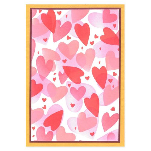 Sizzix A6 Layered Stencils 4PK – Mark Making Hearts 666532