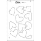 Sizzix A6 Layered Stencils 4PK – Mark Making Hearts 666532