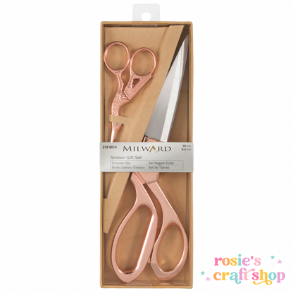 Milward Scissors Gift Set | 20cm & 9.5 cm | Rose Gold | Dressmaking & Embroidery