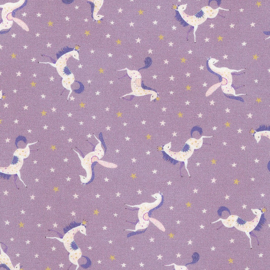 Mini Unicorns on Lavender - Unicorn Meadow - Robert Kaufman Cotton Fabric ✂️ £15 pm