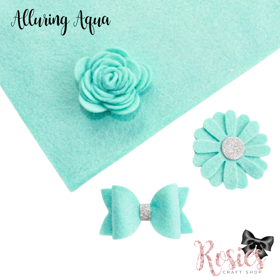 Alluring Aqua Wool Blend Felt | Soft Craft Felt | Bows, Sewing, Appliqué & Die Cutting