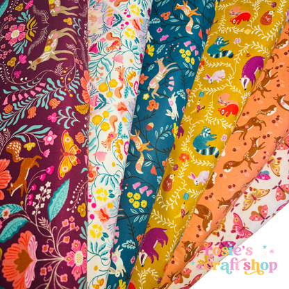 Deer Damask - Wild Folk - Dashwood Studio Cotton Fabric ✂️ £14 pm