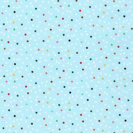 Blue Polka Dot Spots - Bright Days - Robert Kaufman Cotton Fabric ✂️ £13 pm
