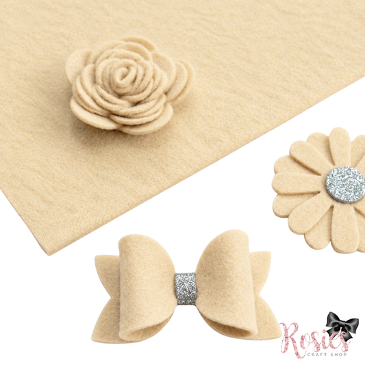 Boogie Beige Wool Blend Felt | Soft Craft Felt | Bows, Sewing, Appliqué & Die Cutting