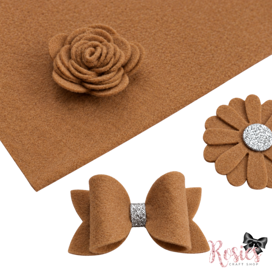 Cinnamon Wool Blend Felt | Soft Craft Felt | Bows, Sewing, Appliqué & Die Cutting