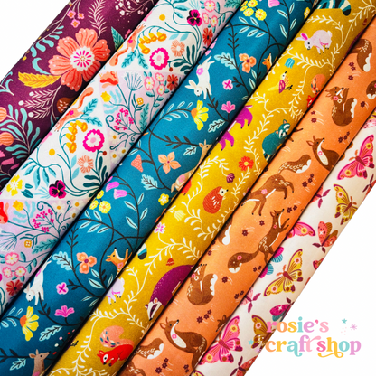 Deer Damask - Wild Folk - Dashwood Studio Cotton Fabric ✂️ £14 pm