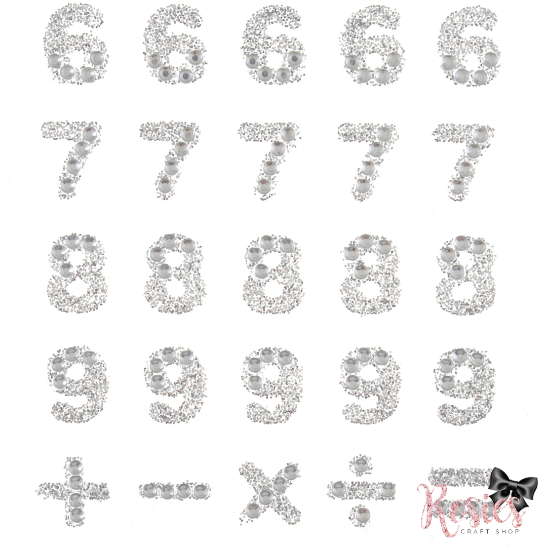 Stick-On Diamante Number Embellishments | Pack of 55 | Trimits