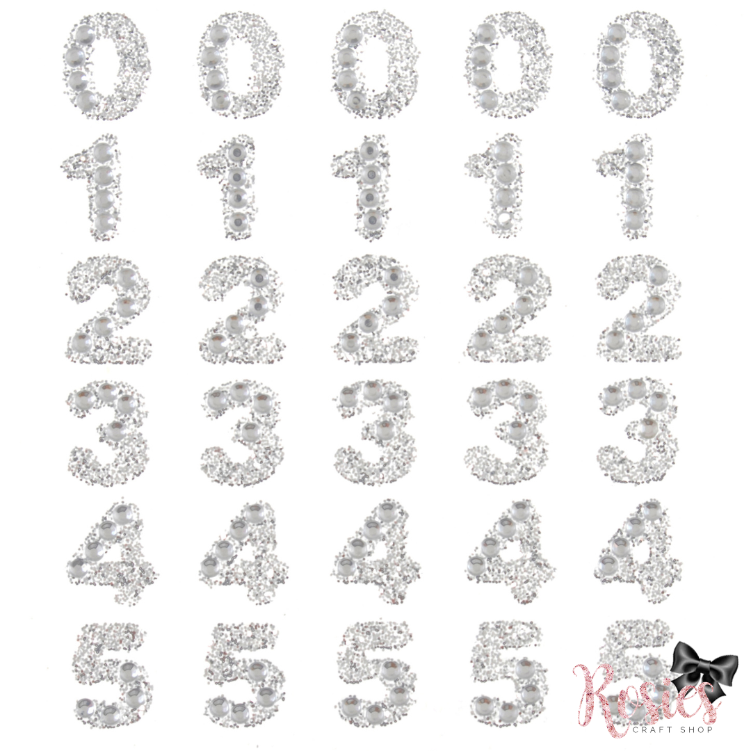 Stick-On Diamante Number Embellishments | Pack of 55 | Trimits