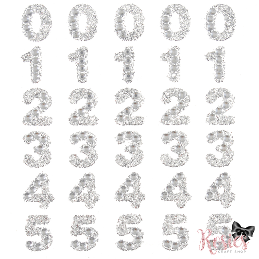 Stick-On Diamante Number Embellishments | Pack of 55 | Trimits