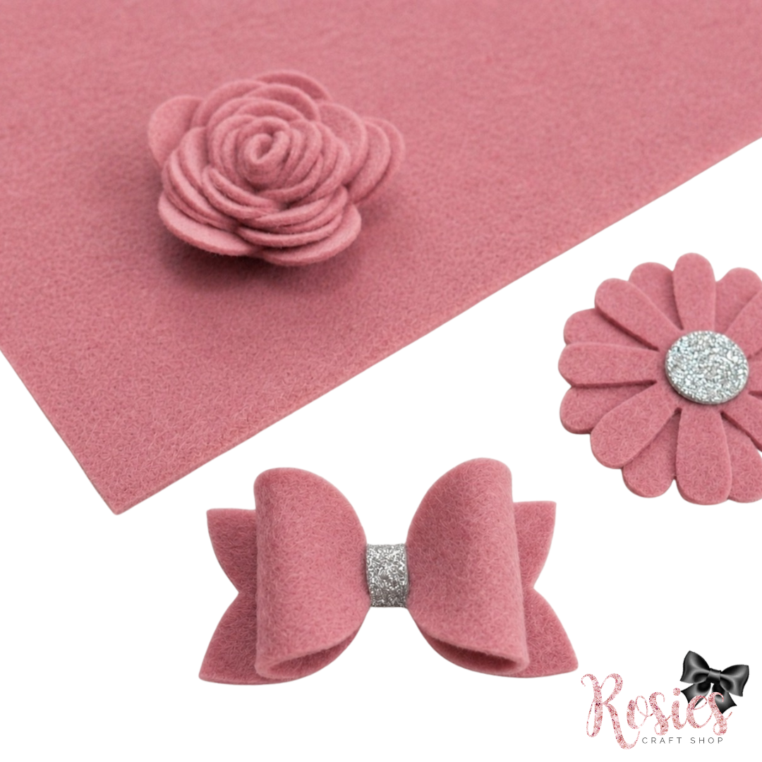 English Rose Wool Blend Felt | Soft Craft Felt | Bows, Sewing, Appliqué & Die Cutting