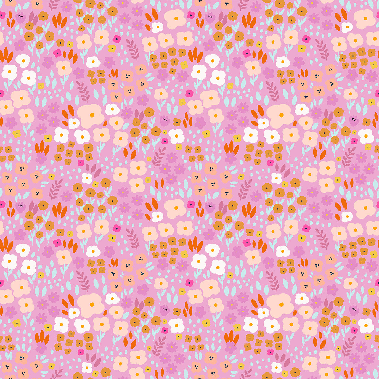 Pink Meadow Flowers - Spring Meadow - Dashwood Studio Cotton Fabric ✂️ £14 pm ☆