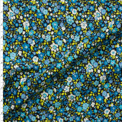 Blueberry Floral Laguna Jersey Fabric by Robert Kaufman | Stretch Knit | 150cm Wide | £16 pm