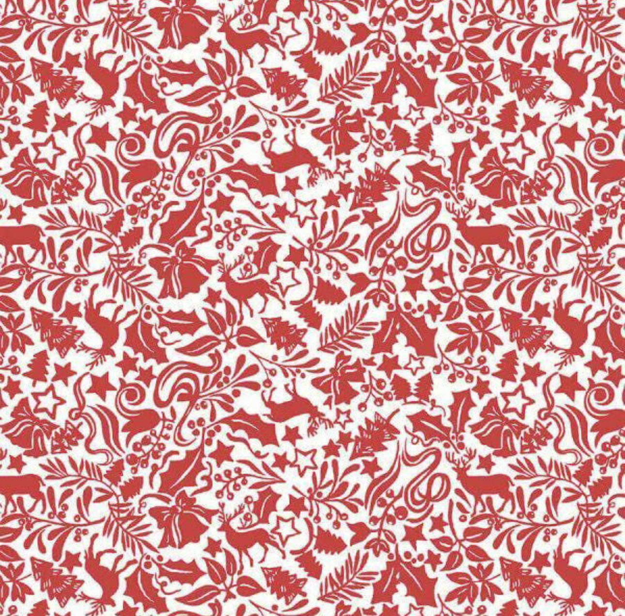 Red Enchanted Forest - A Woodland Christmas - Liberty Cotton Fabric ✂️ £11 pm ☆