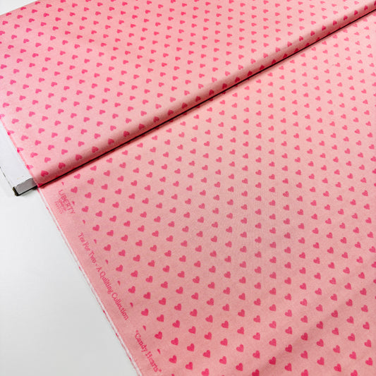 Candy Hearts Pink | Tea for Two | Liberty Cotton Fabric | £11 pm