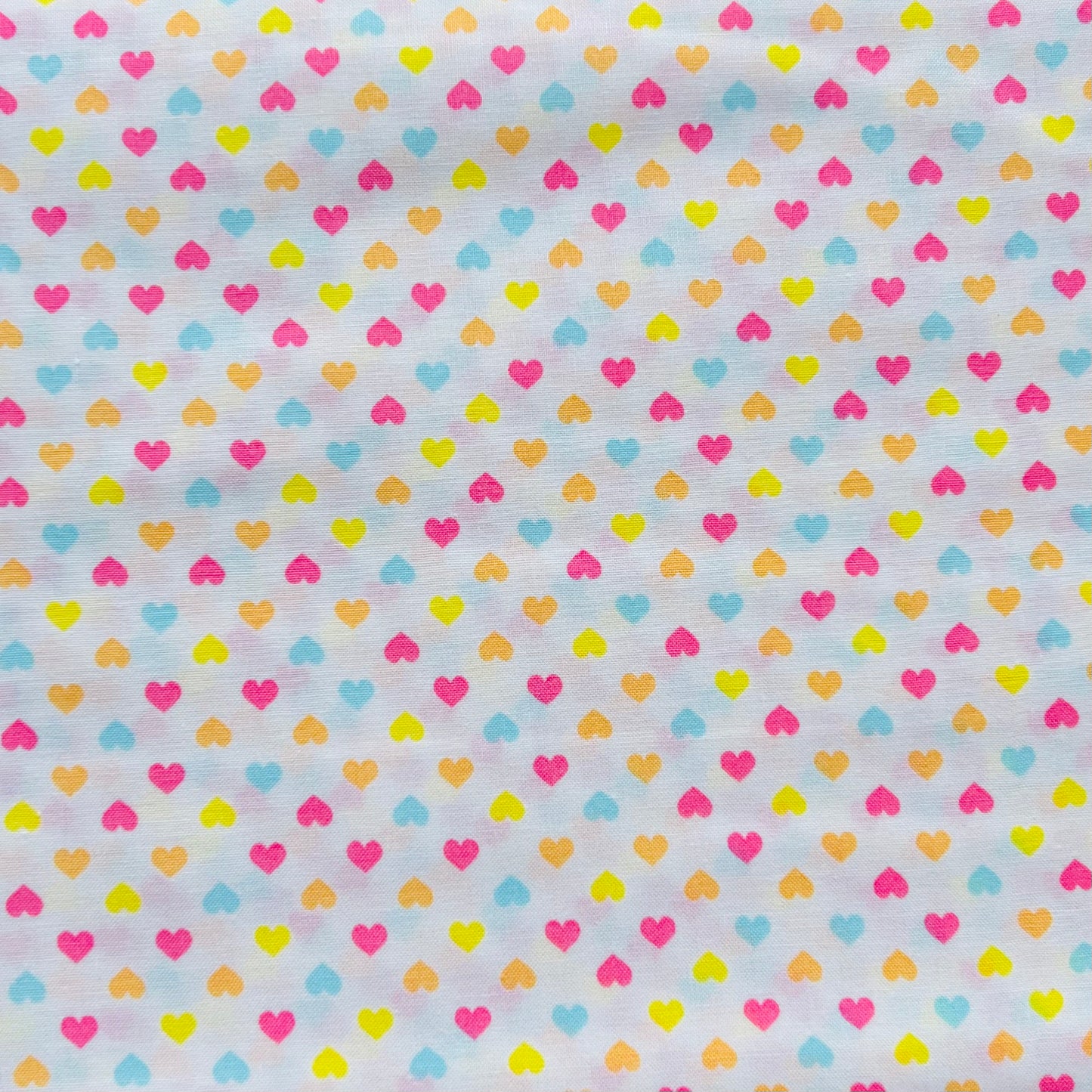 White with Multi Coloured Hearts - Petite Classics - Sevenberry Cotton Fabric ✂️ £12 pm