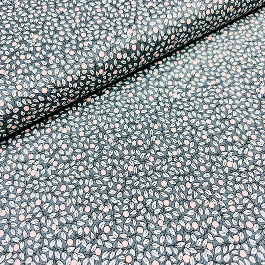 Hidcote Berry Charcoal Grey| Summer House | Liberty Cotton Fabric | £11 pm