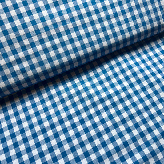 Blue & White Maxi Check 140cm Wide - Gingham Cotton Fabric ✂️ £9 pm