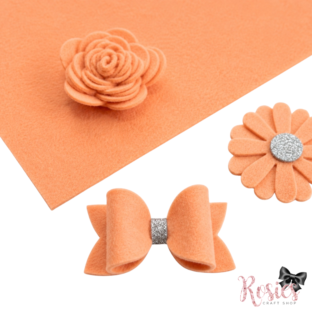 Georgia Peach Wool Blend Felt | Soft Craft Felt | Bows, Sewing, Appliqué & Die Cutting