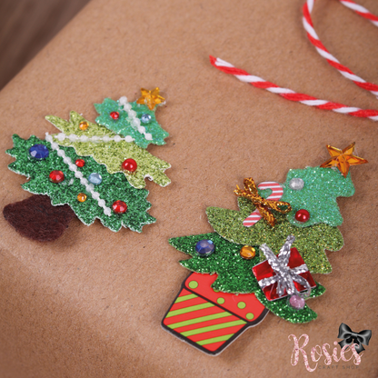 Glitter Christmas Tree Craft Embellishments | Pack of 4 | Trimits