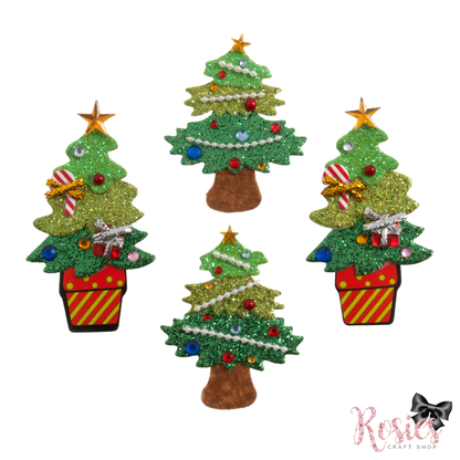 Glitter Christmas Tree Craft Embellishments | Pack of 4 | Trimits