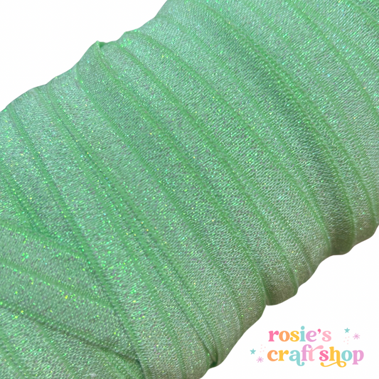 5/8" 530 Mint Angel Glitter Headband Elastic FOE 16mm✂️ ☆