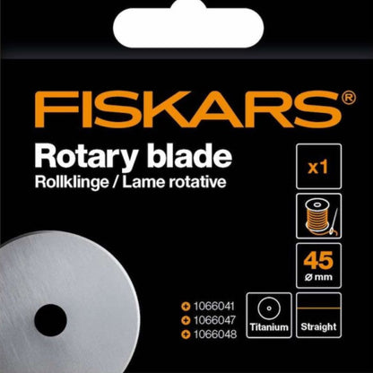 Fiskars 45mm Titanium Rotary Blade Replacement – Straight Edge for Rotary Cutters ✂️ ☆
