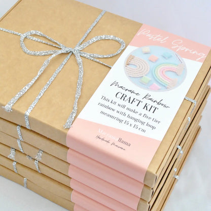 Spring Pastel Macrame Rainbow Craft Kit | DIY Fibre Art Kit | Macramallama